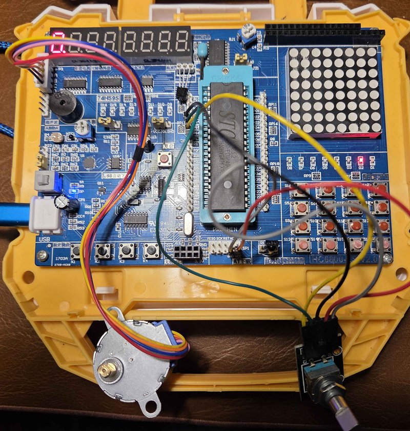 HC6800-ES board with a 28BYJ-48 stepper and a rotary encoder