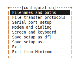 Minicom setup