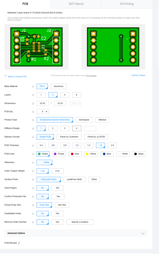 PCB LCSC Configuration